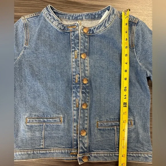 NWT The Loft Petite Blu Jean Denim Jacket Women’s Size XSP Button Front - Picture 7 of 8